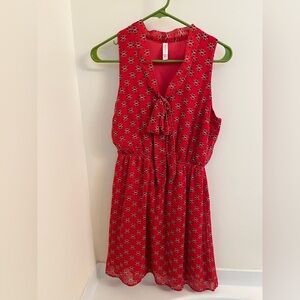Xhilaration Red Patterned Blouse